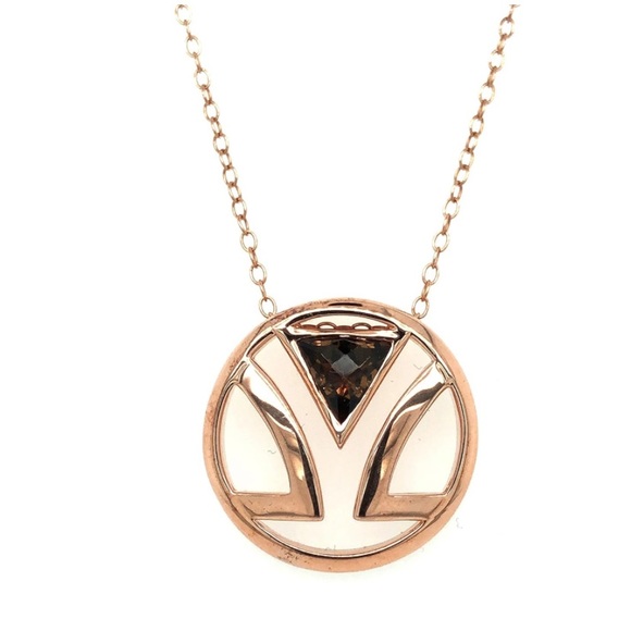 14k Levian Chocolate Quartz Pendant Necklace - Picture 1 of 7